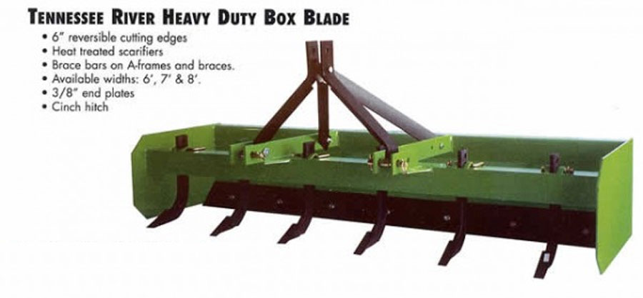 O'Bryan's Farm Equipment Tennessee River Implements 7' Heavy Duty Box Blade 7HDBB Specifications